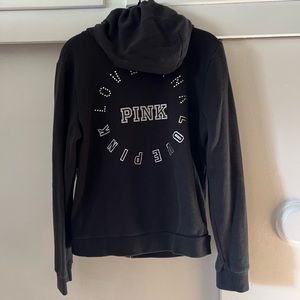 PINK bling full zip hoodie size M